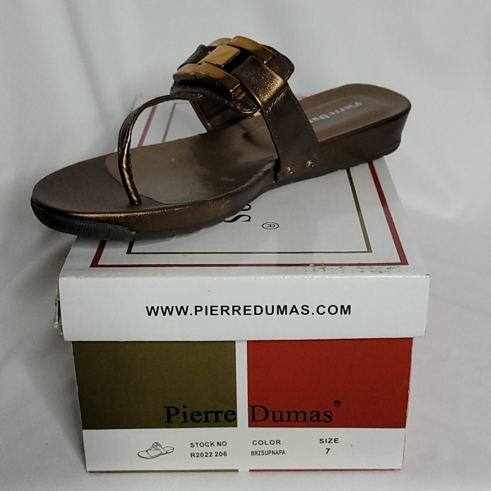PIERRE Dumas Women's Bronze Size 7 Sandals